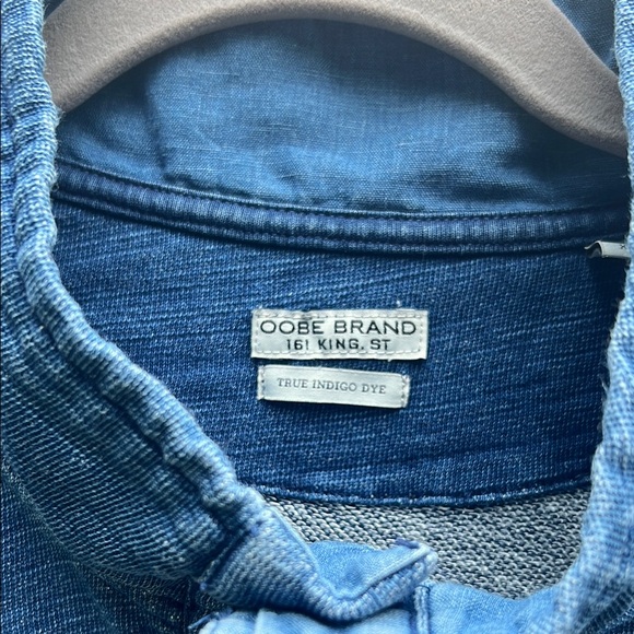 OOBE BRAND Men's Hatteras Blue Denim Shirt Size XL NWOT INDIGO DYE - Picture 2 of 12